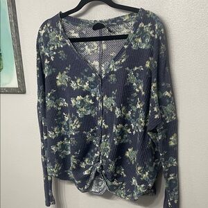 Urban Outfitters Floral Navy Cardigan